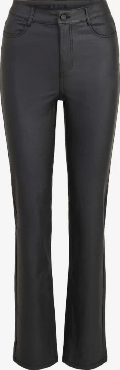 Vila Leren Broeken Regular Broek Commit Dames Zwart