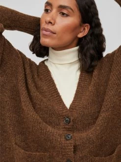 Vila Vesten Gebreid Vest Epaline Dames Bruin -Vila dde2cbd1541aa28286c172ba64d7f02a