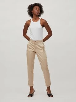 Vila Chinos Tapered Chino Dames Beige -Vila de4457b7a0b9b57a62e08b1df000a7b2