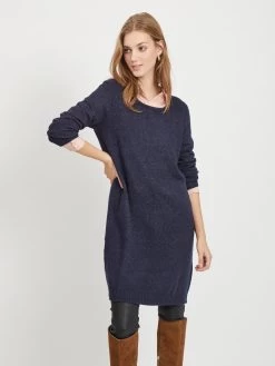 Vila Gebreide Jurken Gebreide Jurk Ril Dames Marine -Vila e1e3506c506f1416fb41c5c679eec1a4