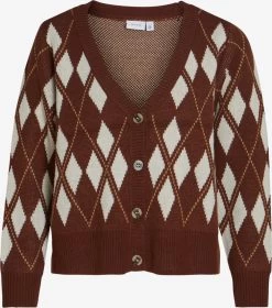 Vila Vesten Gebreid Vest Lina Dames Cognac / Donkerbruin