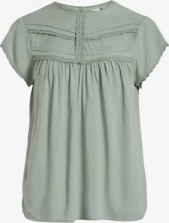 Vila Kanten Blouses Blouse Dames Groen