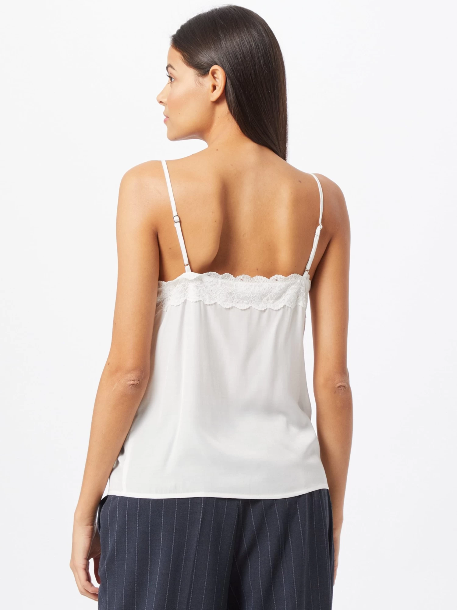 Vila Kanten Tops Top Estela Dames Wit 4 Vila Kanten Tops Top Estela Dames Wit - Afbeelding 2