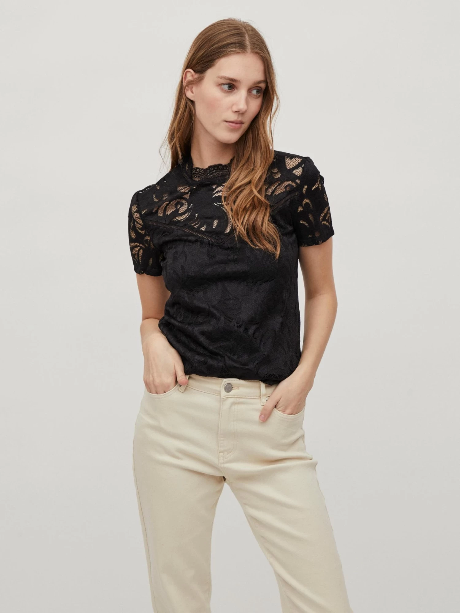 Vila Kanten Blouses Blouse Stasia Dames Zwart 5 Vila Kanten Blouses Blouse Stasia Dames Zwart - Afbeelding 3