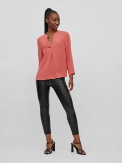 Vila Blouses Met Korte Mouw Blouse Dames Pink -Vila e34b58b094f154634d2358916a72ba36
