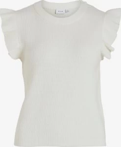 Vila Fijngebreide Truien Trui Ril Dames Offwhite