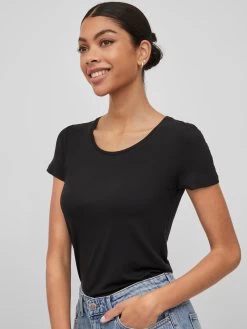 Vila T-shirts Shirt DAISY Dames Zwart -Vila e3e8bd85e361fe40af1a6961bfc5d817