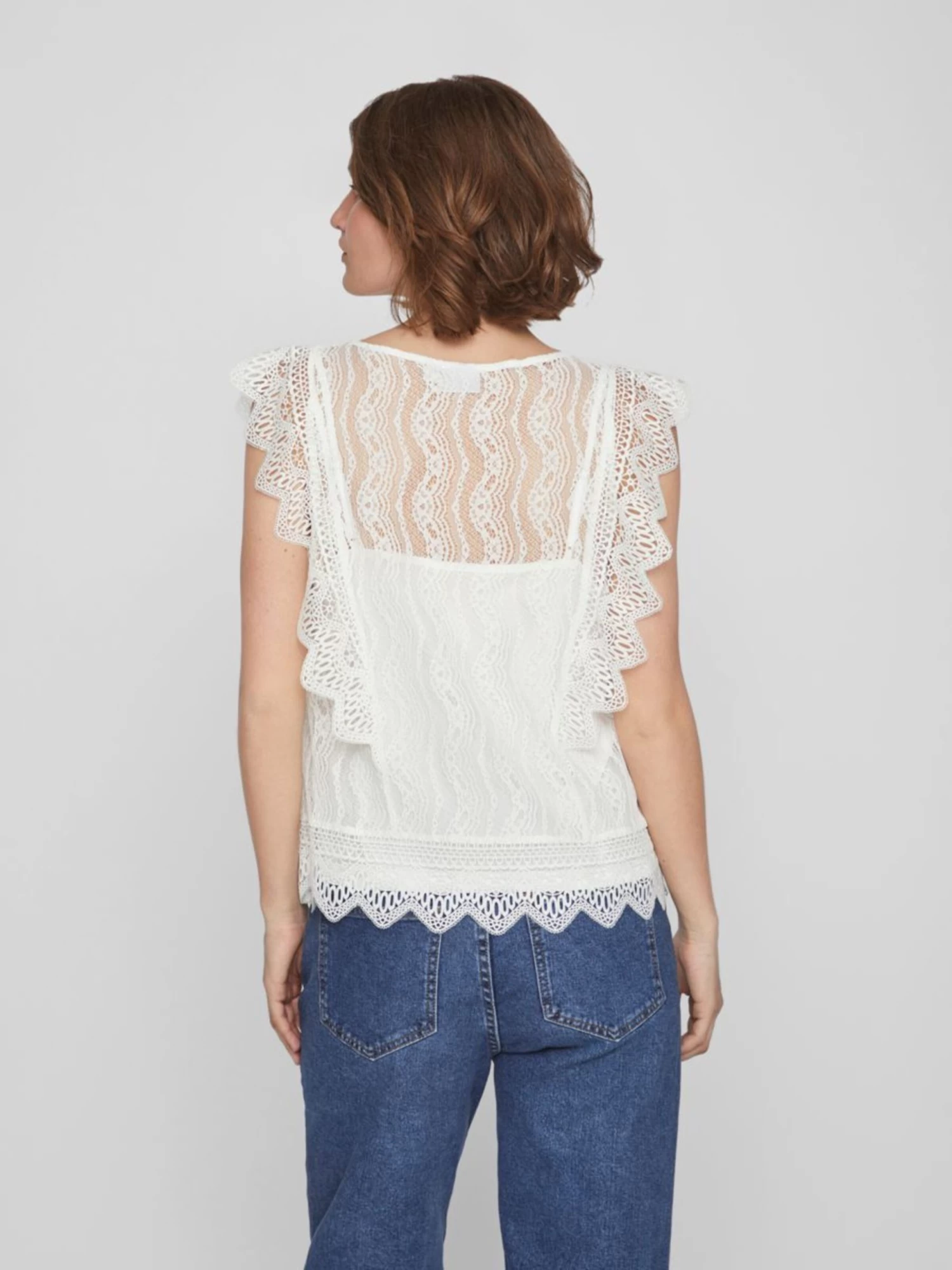 Vila Kanten Tops Top Dames Wit 6 Vila Kanten Tops Top Dames Wit - Afbeelding 4