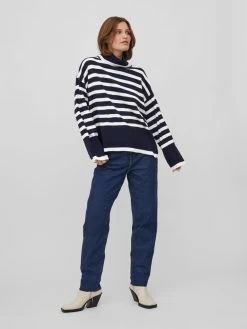 Vila Coltruien Trui Dames Donkerblauw -Vila e68d3ea6dabbb27ba23e7f5ee80f91a5