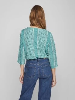 Vila Blouses Met Korte Mouw Blouse Aimi Dames Groen / Jade Groen -Vila e72c1e731163087cdc35089ce52059a9
