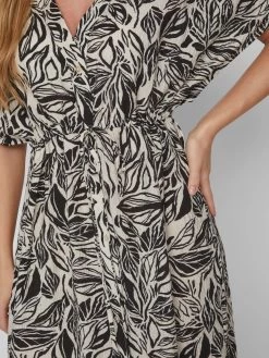 Vila Maxi Jurken Jurk Dames Beige / Zwart -Vila e76e809085008a5eb923734e7fdceff2