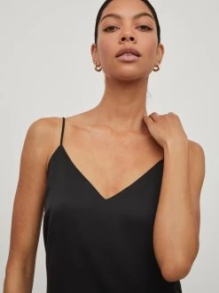 Vila Midi Jurken Jurk Dames Zwart -Vila e7ef67d019a2c8b6d5355016c1c5362e