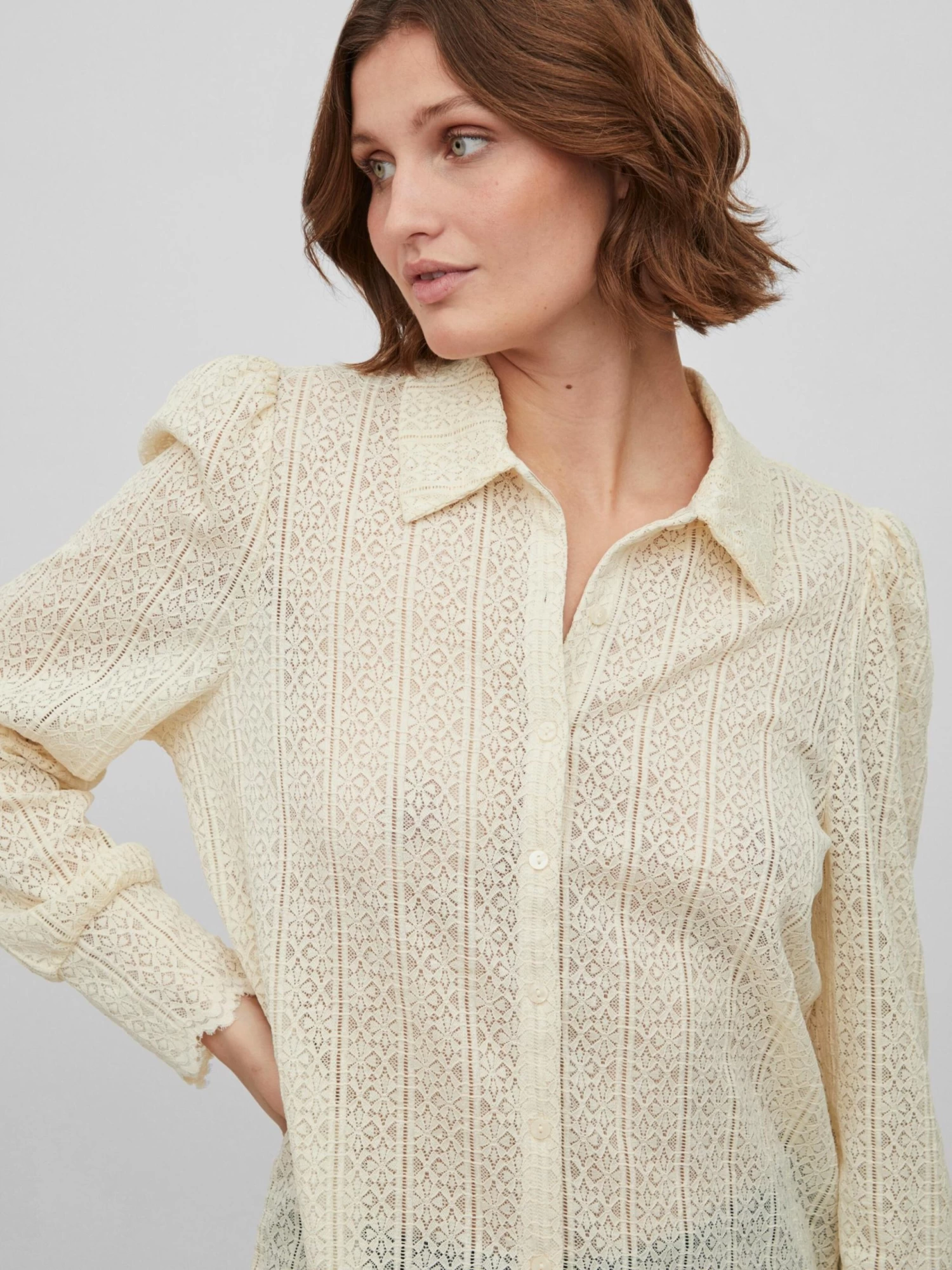 Vila Overhemden Blouse SIKKA Dames Beige 9 Vila Overhemden Blouse SIKKA Dames Beige - Afbeelding 7