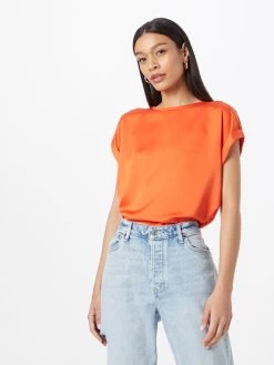 Vila T-shirts Shirt Viellette Dames Oranjerood -Vila e9b0cb89ec60ca4351135c01162ba8ae