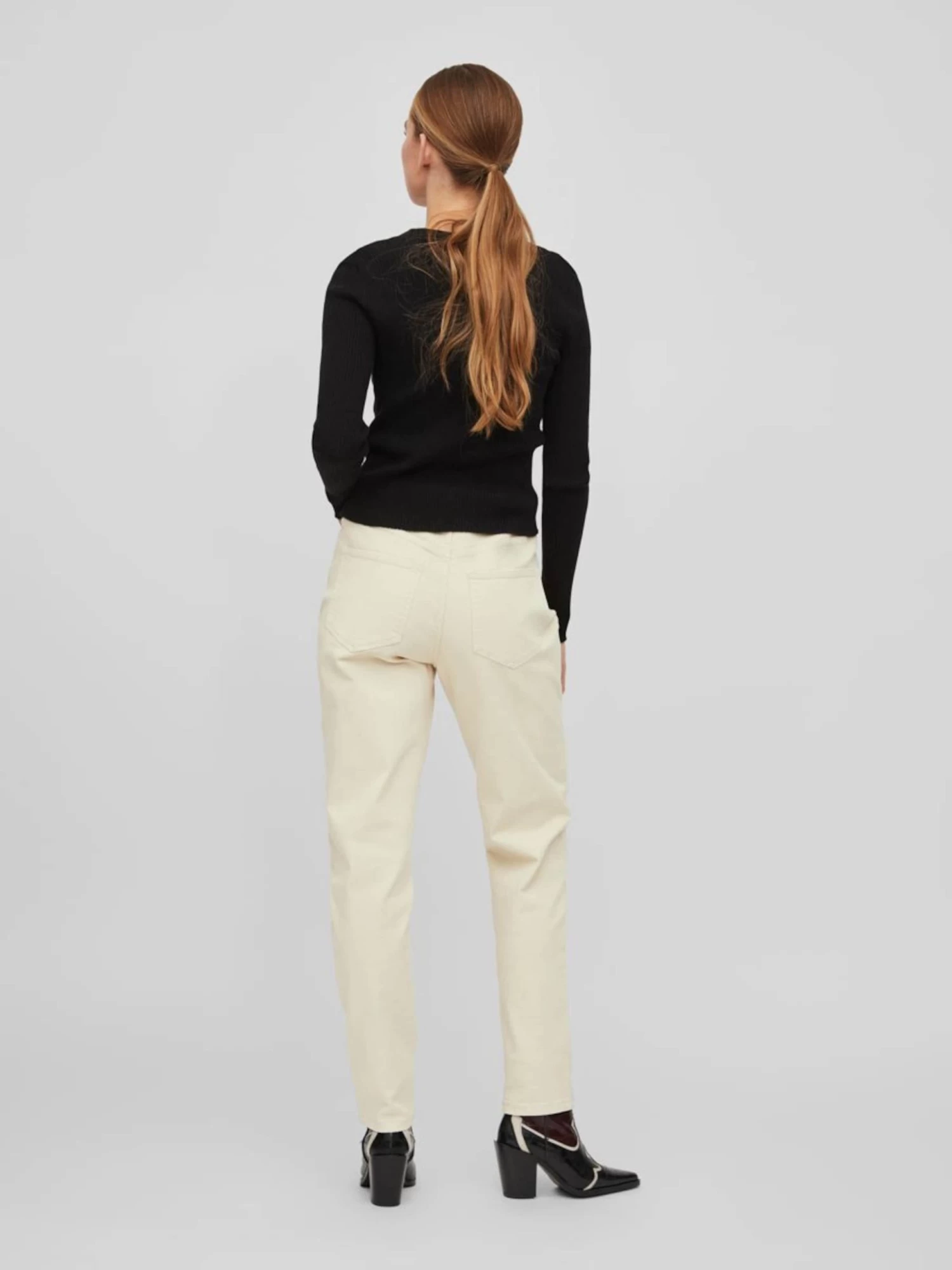 Vila Straight Regular Jeans Dames Crème 6 Vila Straight Regular Jeans Dames Crème - Afbeelding 4