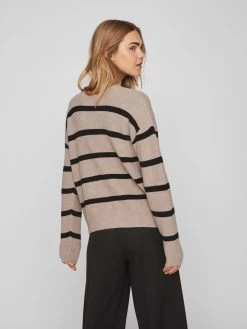 Vila Fijngebreide Truien Trui Dames Lichtbruin -Vila ea138b19ba0c4b286c3eecdc4efb15fb