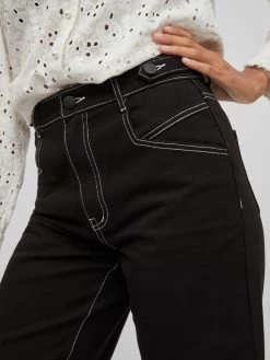 Vila Wide Leg Wide Leg Jeans Dames Zwart -Vila ea1a9536a90e3cb8f38ecdadbc1e65f1