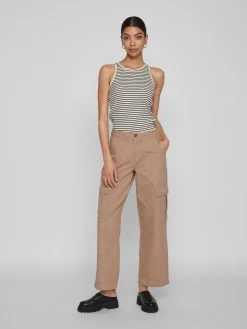 Vila Straight Regular Cargojeans Tilo Dames Lichtbruin -Vila ea65832ebbd866ee73c7604e0a926a71