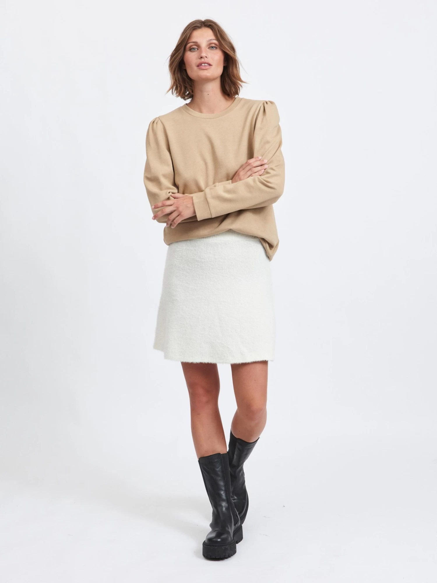 Vila Sweatshirts Sweatshirt Rustie Dames Lichtbruin 6 Vila Sweatshirts Sweatshirt Rustie Dames Lichtbruin - Afbeelding 4