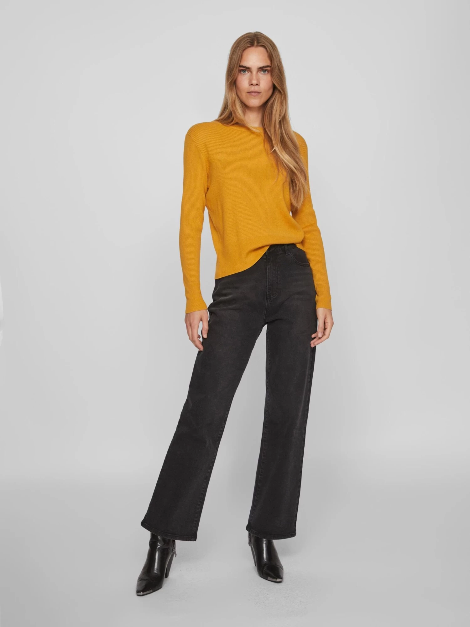 Vila Basic Truien Trui Comfy Dames Safraan 7 Vila Basic Truien Trui Comfy Dames Safraan - Afbeelding 5