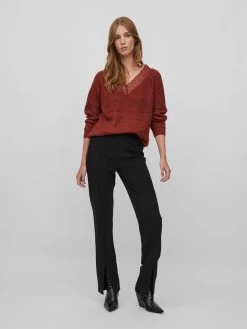 Vila Fijngebreide Truien Trui Glacy Dames Roestrood 12 Vila Fijngebreide Truien Trui Glacy Dames Roestrood -Vila eb191af550a3fdd2dab960d9db041fea