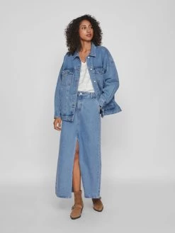 Vila Spijkerjasjes Tussenjas Dames Blauw -Vila eca822e03b414aa0d0957684fed04f6c