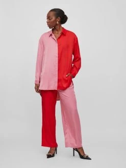 Vila Overhemden Blouse Dames Pink / Rood -Vila ed2fdefbf5074997450841c3b1a96dc0