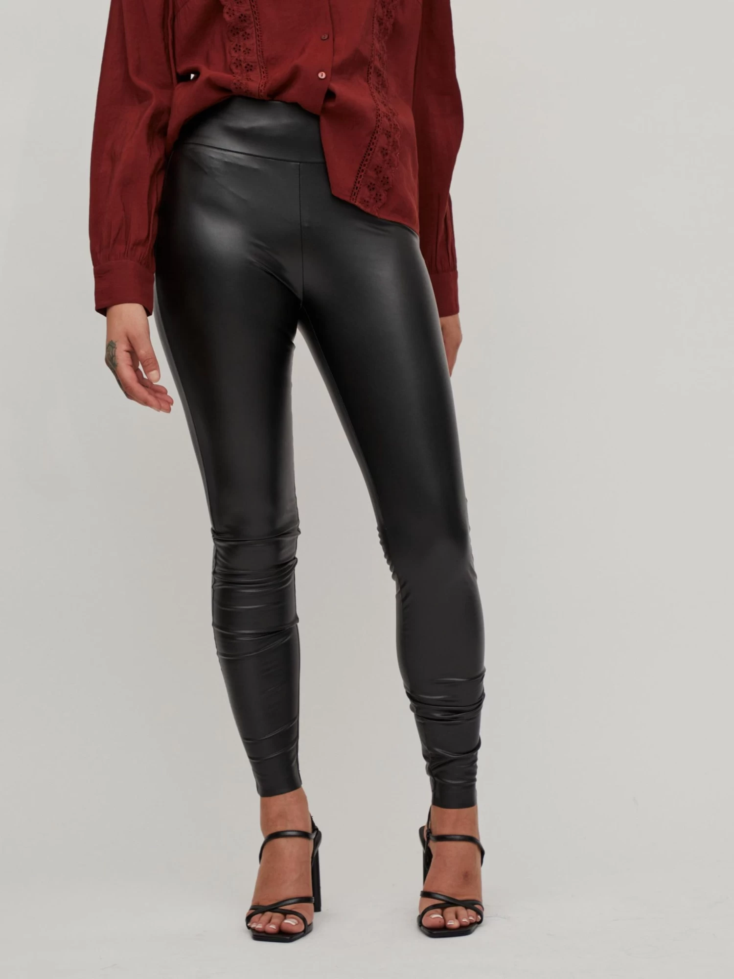 Vila Broeken Skinny Leggings Barb Dames Zwart 5 Vila Broeken Skinny Leggings Barb Dames Zwart - Afbeelding 3