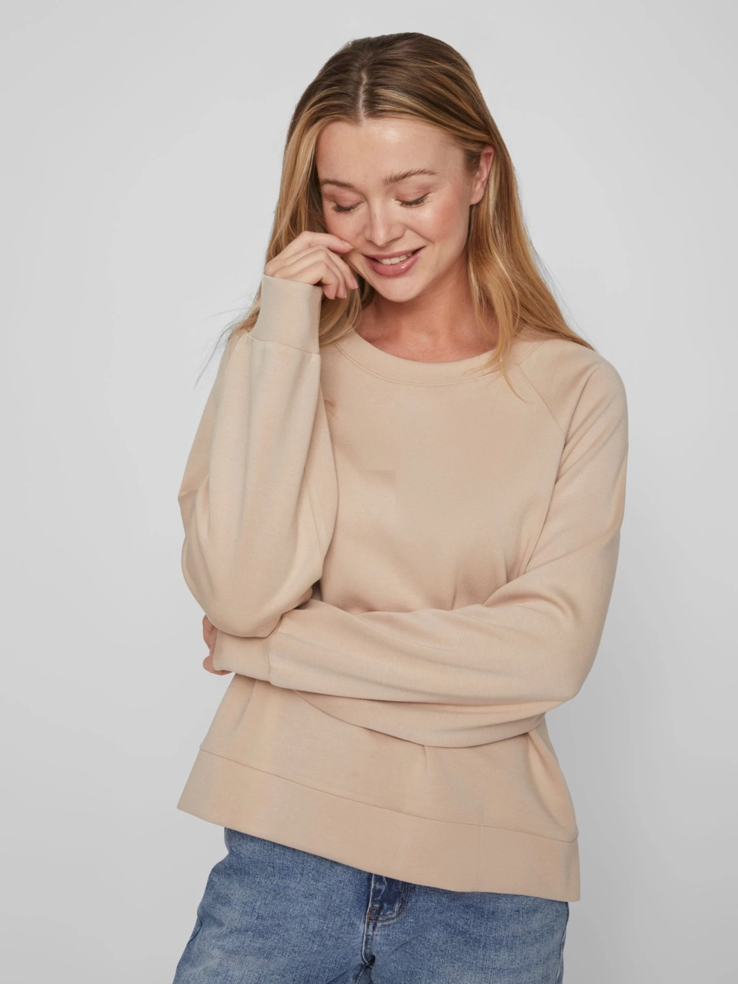Vila Sweatshirts Sweatshirt Dames Beige 9 Vila Sweatshirts Sweatshirt Dames Beige - Afbeelding 7