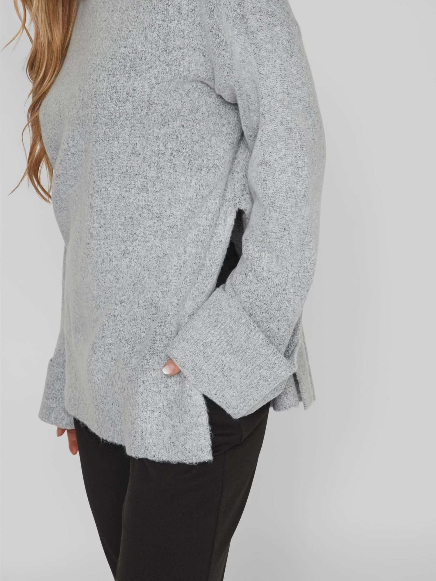 Vila Coltruien Trui Rolfie Dames Lichtgrijs 8 Vila Coltruien Trui Rolfie Dames Lichtgrijs - Afbeelding 6