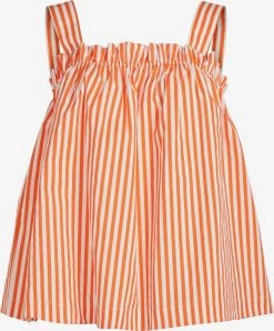 Vila Mouwloze Shirts Top FIKA Dames Mandarijn / Wit