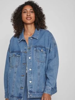 Vila Spijkerjasjes Tussenjas Dames Blauw -Vila f2c780b6c802c98d0a68bff2277cedd0