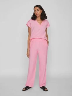 Vila Pantalons Regular Broek Prisilla Dames Pink -Vila f2f6665db7de7a325cf6c730dedc22ae