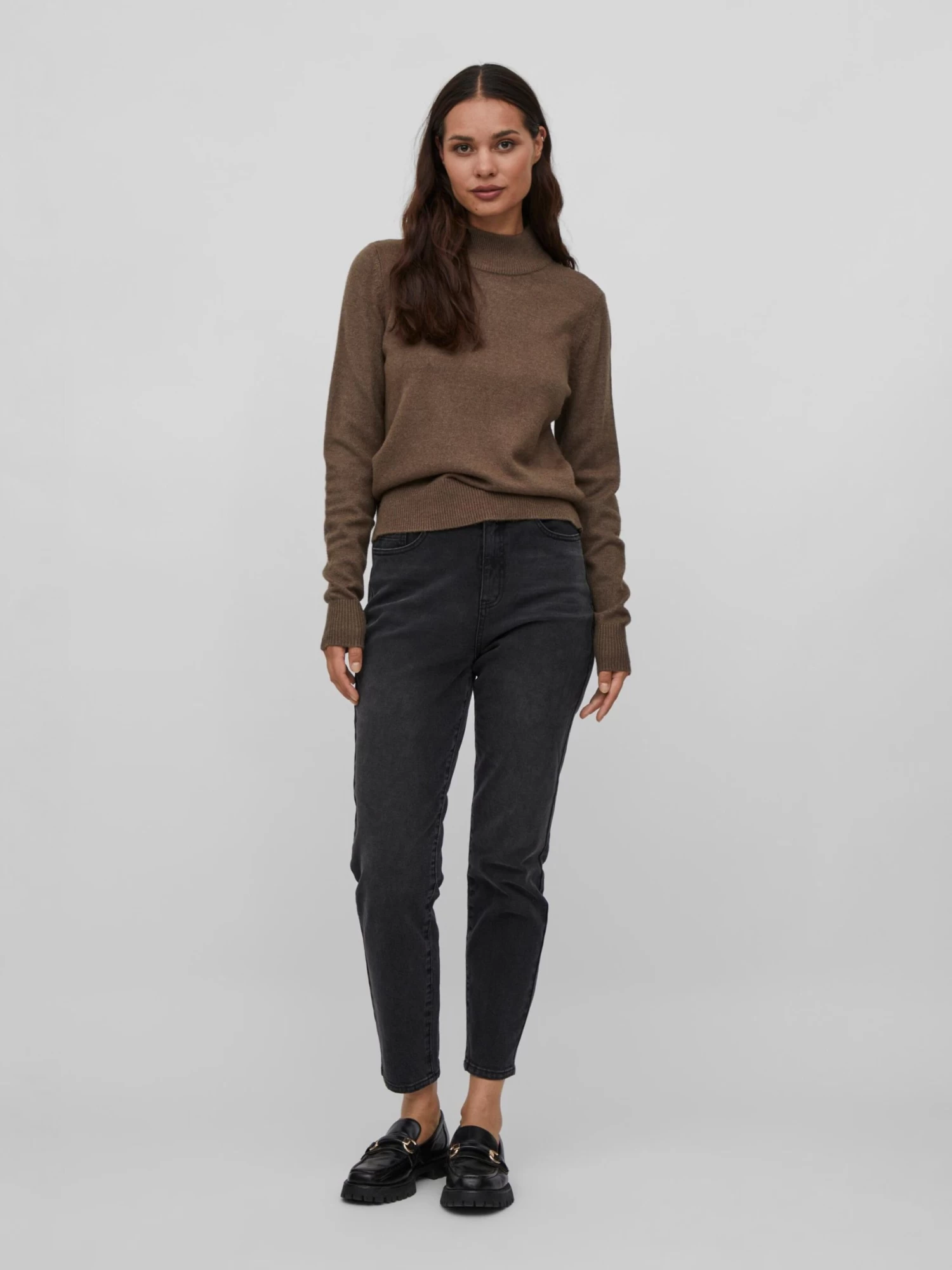 Vila Basic Truien Trui Ril Dames Ombergrijs 6 Vila Basic Truien Trui Ril Dames Ombergrijs - Afbeelding 4