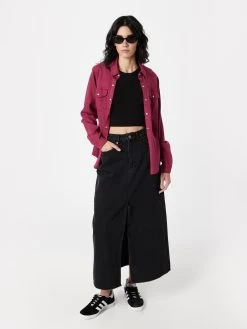 Vila Spijkerblouses Blouse BISTA Dames Wijnrood 11 Vila Spijkerblouses Blouse BISTA Dames Wijnrood -Vila f6c6225dd3830fa0c32865600c115038