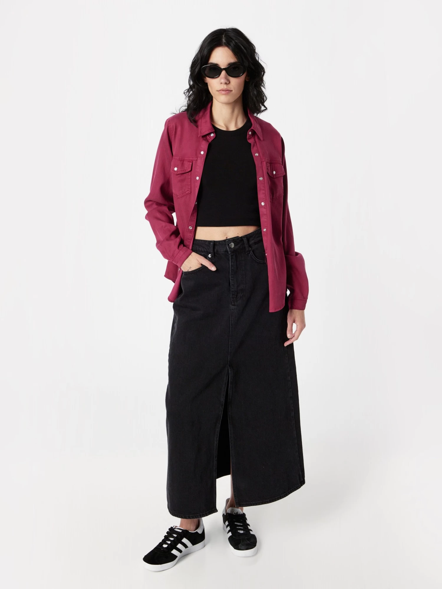 Vila Spijkerblouses Blouse BISTA Dames Wijnrood 7 Vila Spijkerblouses Blouse BISTA Dames Wijnrood - Afbeelding 5