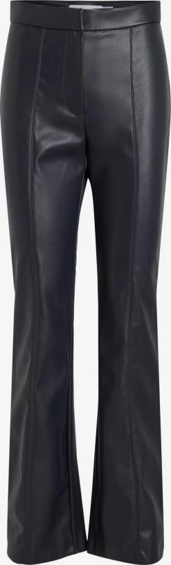 Vila Leren Broeken Flared Broek Nanna Dames Navy