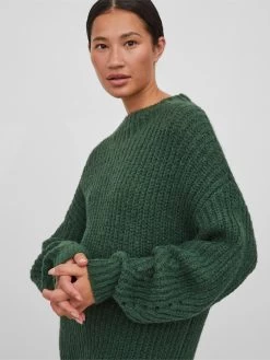 Vila Gebreide Jurken Gebreide Jurk Suba Dames Donkergroen -Vila f7820a49cfe7d8cfd1b5012096ca3366