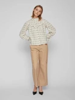 Vila Overhemden Blouse Pilly Dames Ivoor -Vila f7d1ac70626977c3dd848d27cd949dd5