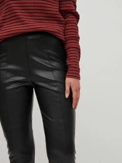 Vila Leren Broeken Skinny Broek Dagmar Dames Zwart -Vila f7e4454888c63c94ca560b785ecce87d