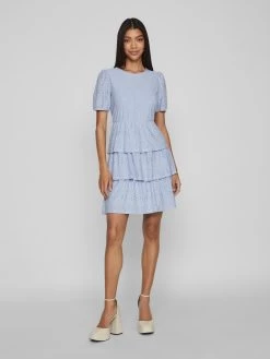 Vila Mini Jurken Jurk Kawa Dames Lichtblauw -Vila fba350843299be2b36d7e270f01f5fdd