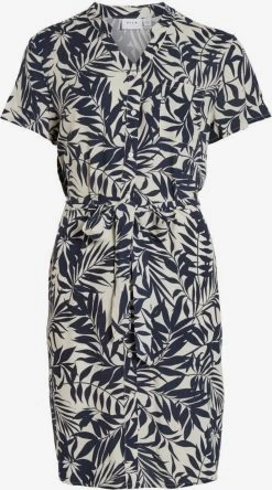 Vila Blousejurken Blousejurk Dames Crème / Marine