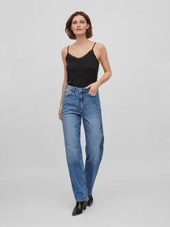 Vila Kanten Tops Top DAISY Dames Zwart -Vila fcbaecefcc74882255c8e60211fc1dea