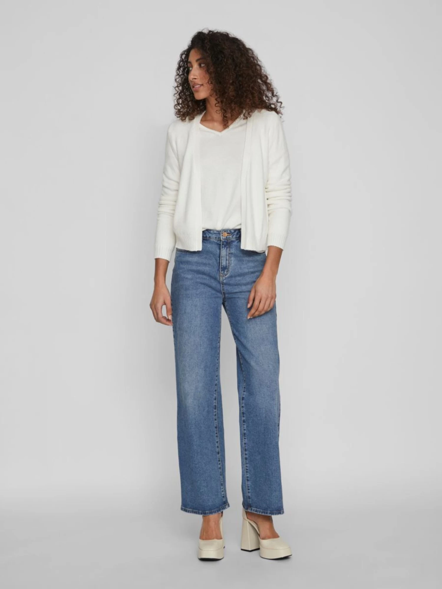 Vila Vesten Gebreid Vest Ril Dames Natuurwit 7 Vila Vesten Gebreid Vest Ril Dames Natuurwit - Afbeelding 5